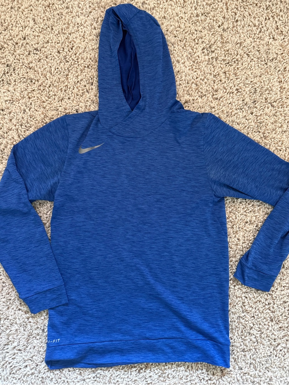 Nike Blue Dri-FIT Hooded Pullover Long Sleeve